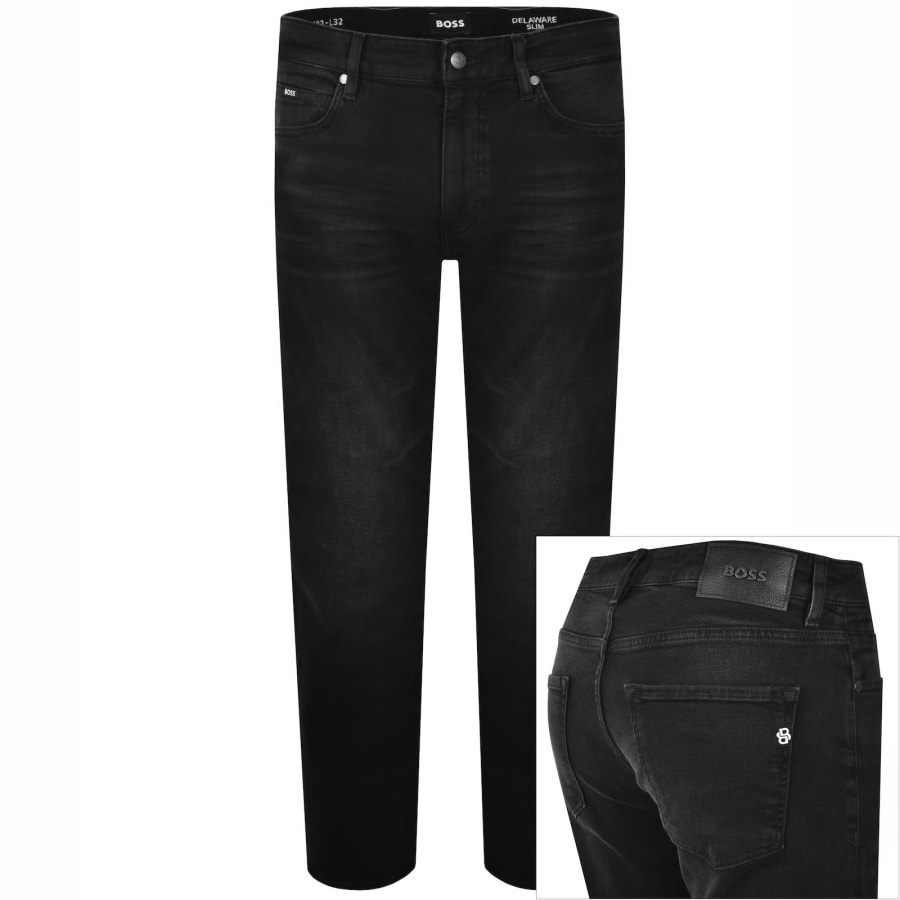 美品 BOSS H-Delaware ブラック スリム デニム パンツ BOSS H Delaware Slim Fit Jeans Dark Grey | Mainline Menswear us